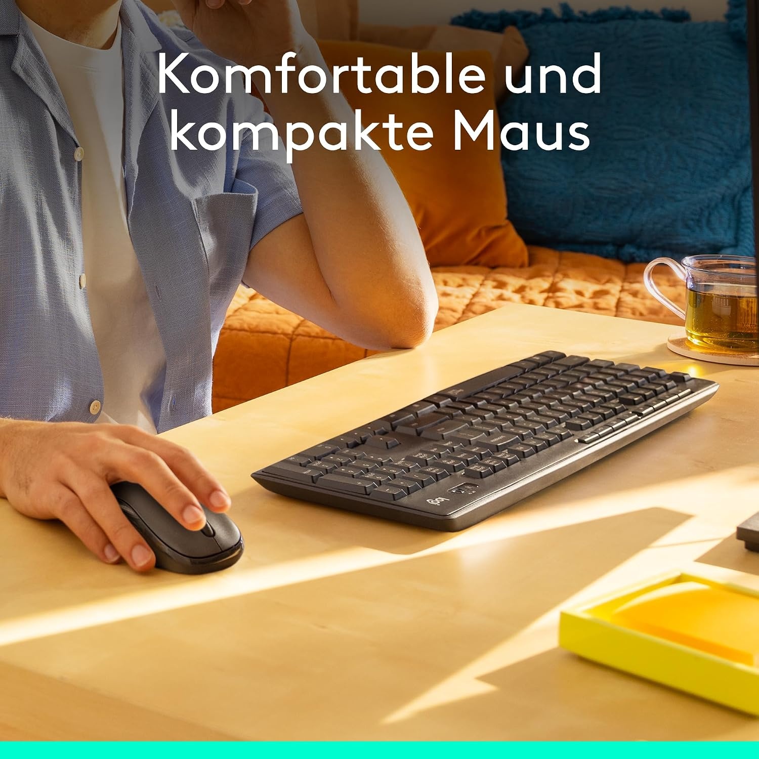 Drahtloses Tastatur- und Maus-Set, QWERTZ, Schwarz - 32% Rabatt
