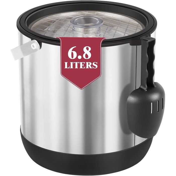 Edelstahl Eiswürfelbehälter 6,8L mit Deckel & Schaufel - 33% Rabatt
