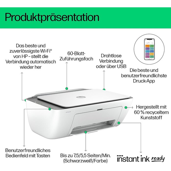 All-in-One Tintenstrahldrucker Weiß/Silber - 34% Rabatt