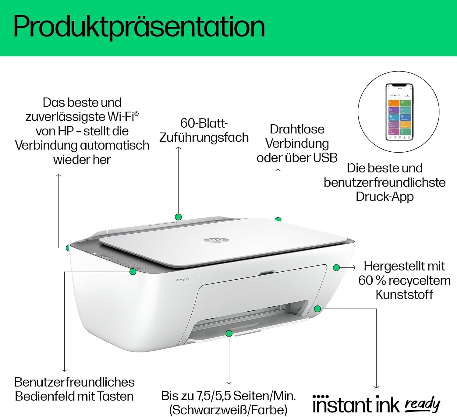 All-in-One Tintenstrahldrucker Weiß/Silber - 34% Rabatt