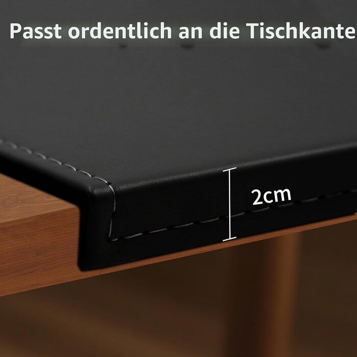 Schreibtischunterlage 90 x 48 cm Schwarz mit 34% Rabatt - Kantenschutz