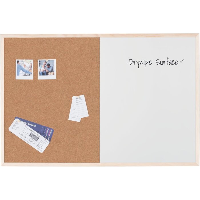Kombinationstafel Kork & Whiteboard 90x60 cm - 29% Rabatt