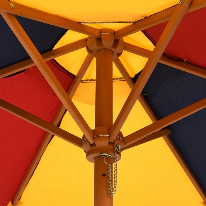 Vidaxl Kinder-Sonnenschirm, Holzstock, bunt, Ø 120 cm - 32% Rabatt