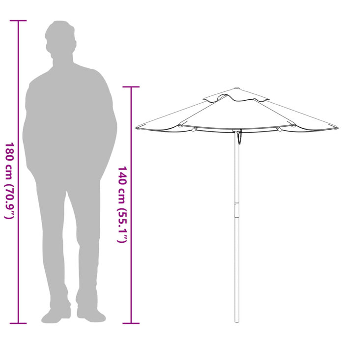 Vidaxl Kinder-Sonnenschirm, Holzstock, bunt, Ø 120 cm - 32% Rabatt