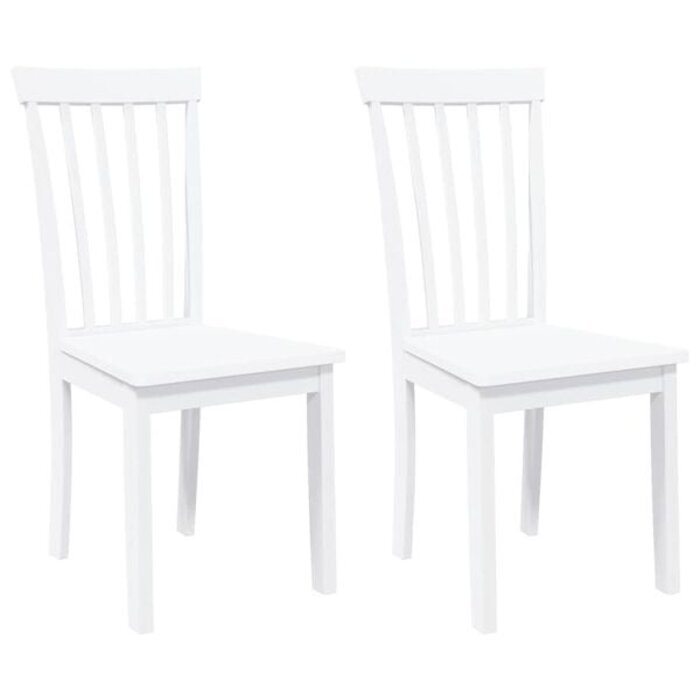 Vidaxl 2er-Set Esszimmerstühle aus Kautschukholz, Weiß - 35% Rabatt