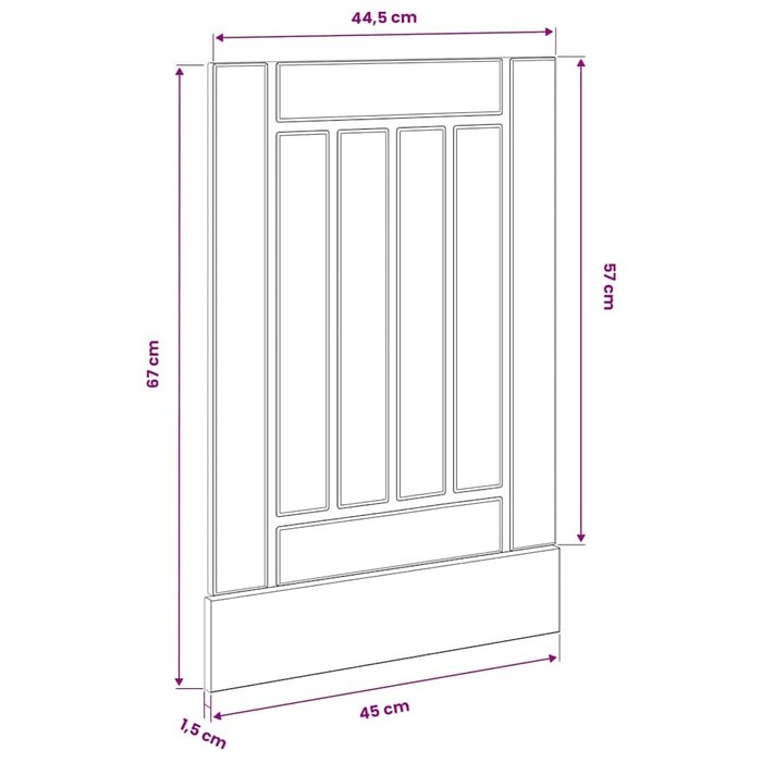 Vidaxl Geschirrspüler-Frontblende Lucca Altholz 45x67 cm - 31% Rabatt