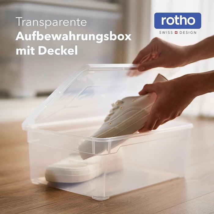 6x Aufbewahrungsbox 10L mit Deckel - Transparent Blau | 26% Rabatt
