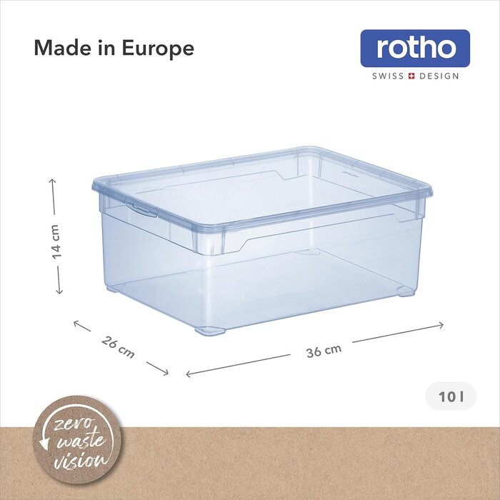 6x Aufbewahrungsbox 10L mit Deckel - Transparent Blau | 26% Rabatt