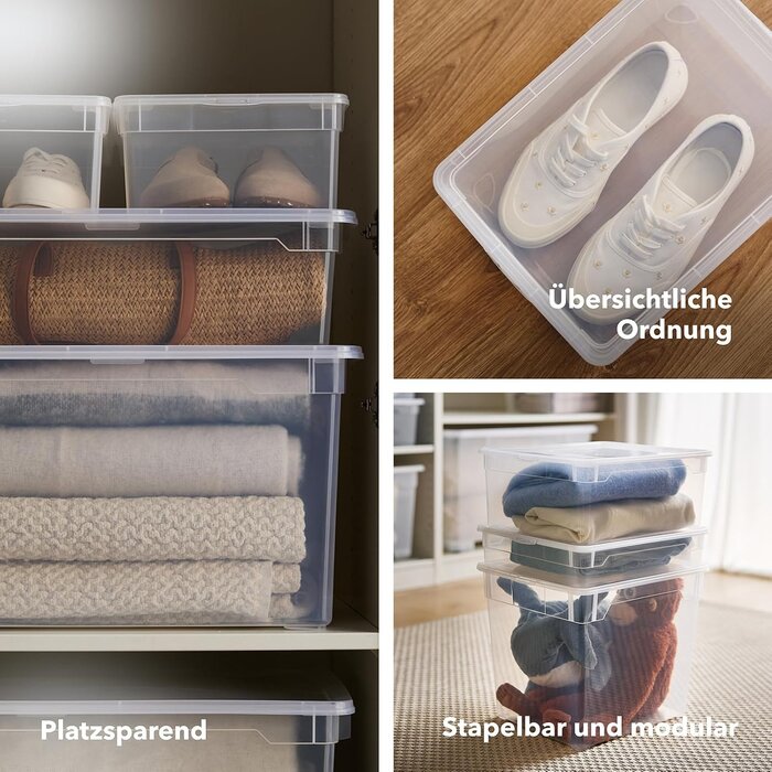6x Aufbewahrungsbox 10L mit Deckel - Transparent Blau | 26% Rabatt