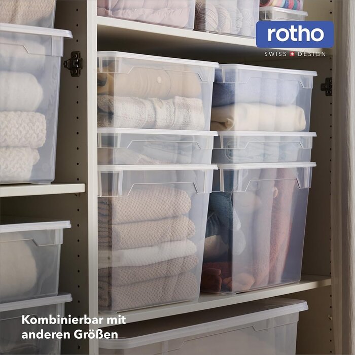 6x Aufbewahrungsbox 10L mit Deckel - Transparent Blau | 26% Rabatt