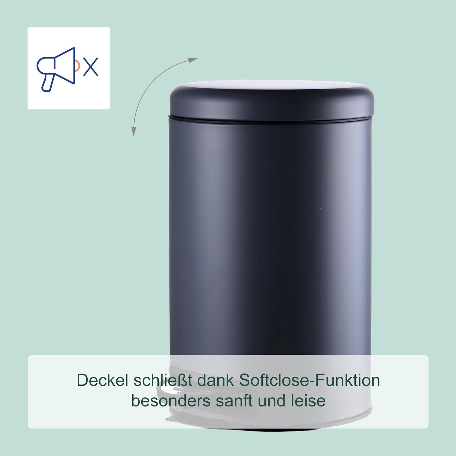 Stahl-Tretmülleimer 12 Liter, Grau - Softclose - 31% Rabatt