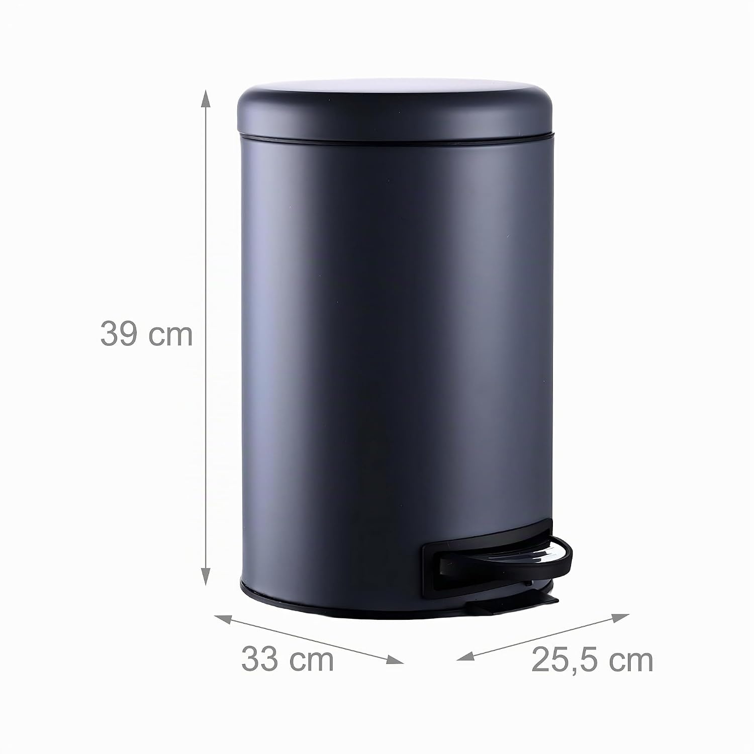 Stahl-Tretmülleimer 12 Liter, Grau - Softclose - 31% Rabatt