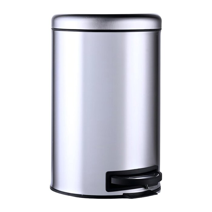 Stahl-Tretmülleimer 12 Liter, Grau - Softclose - 31% Rabatt