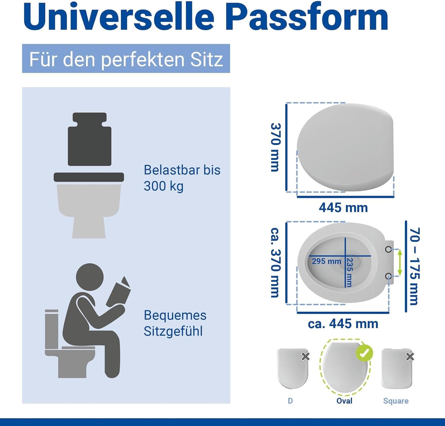 WC-Sitz Ostuni Oval Softclose Weiß - 300 kg Tragkraft - 31% Rabatt