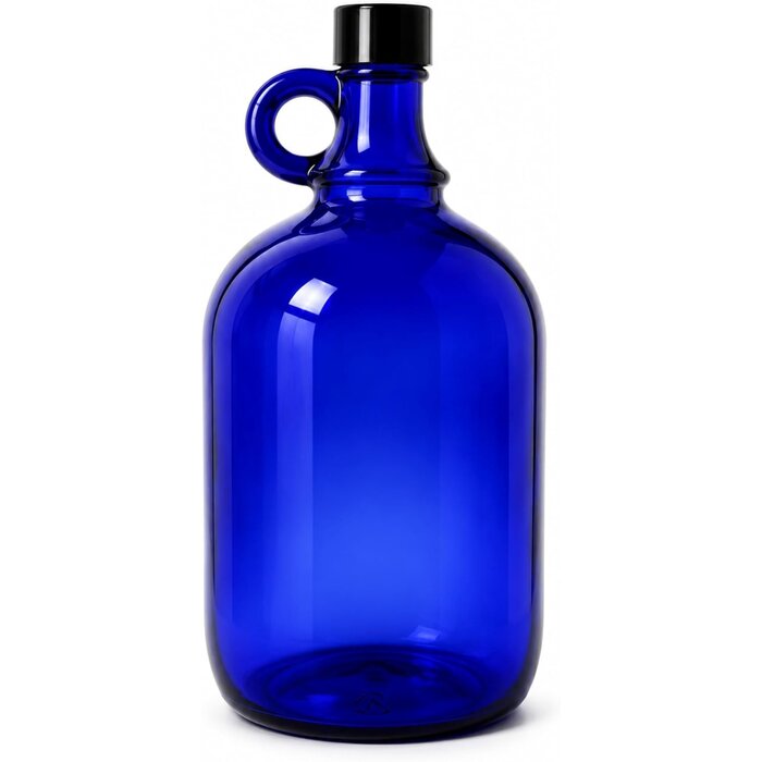 Blaue 2 Liter Glasflasche mit Schraubverschluss - 26% Rabatt