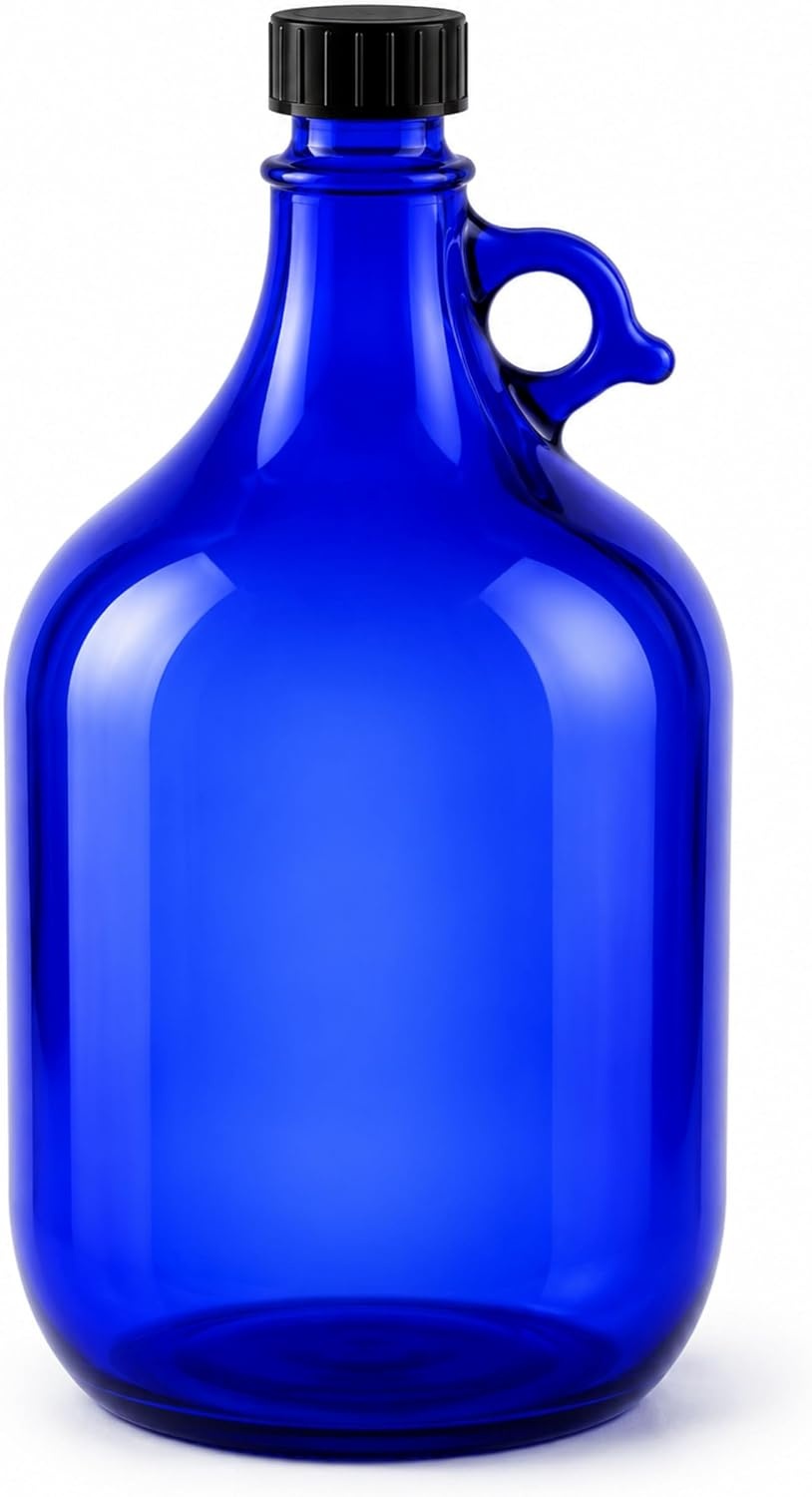 Blaue 2 Liter Glasflasche mit Schraubverschluss - 26% Rabatt