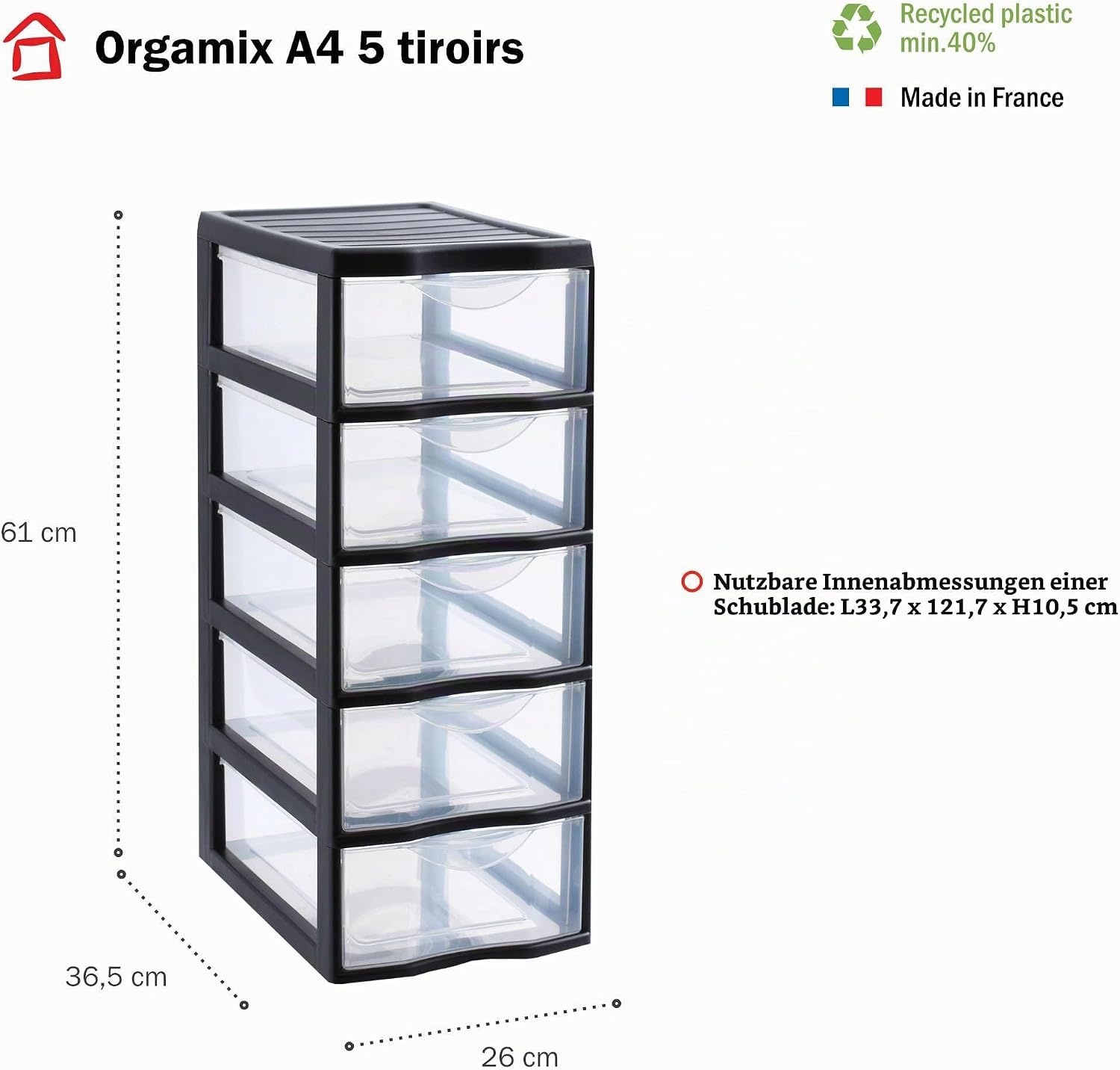 Schubladenbox A4 mit 5 Schubladen - 31% Rabatt