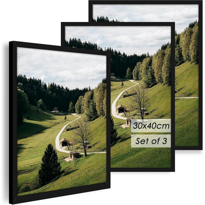 3er-Set Bilderrahmen 30x40 cm Schwarz - 27% Rabatt