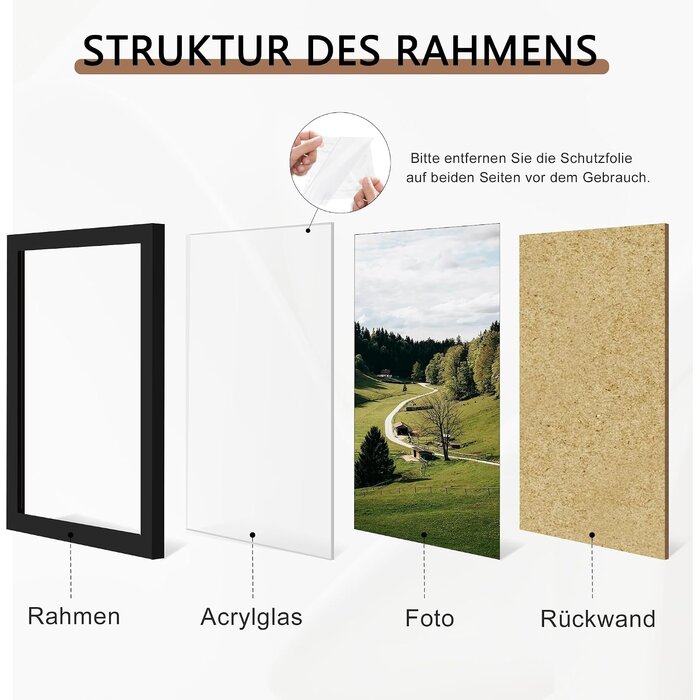 3er-Set Bilderrahmen 30x40 cm Schwarz - 27% Rabatt