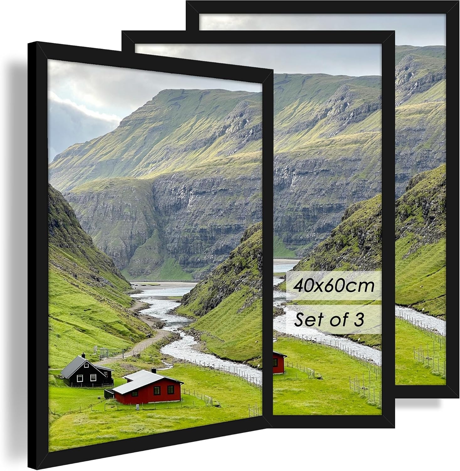 3er-Set Bilderrahmen 30x40 cm Schwarz - 27% Rabatt
