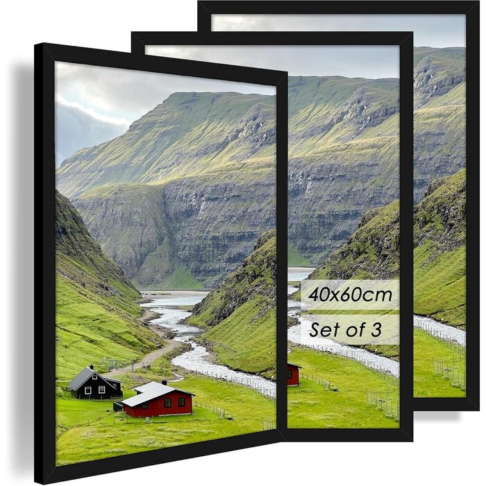 3er-Set Bilderrahmen 30x40 cm Schwarz - 27% Rabatt
