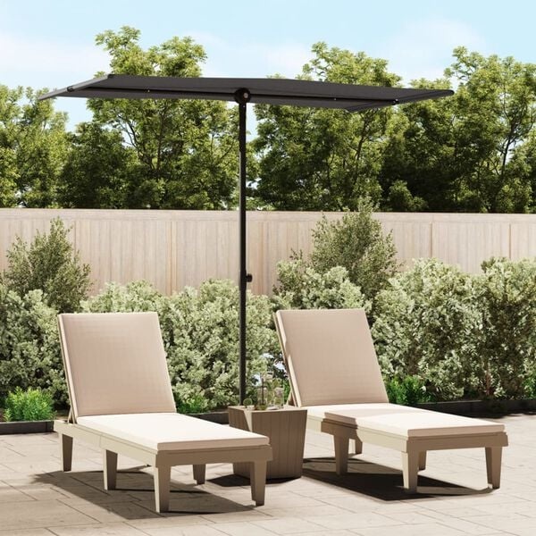 Vidaxl Sonnenschirm mit Aluminiummast 180x110 cm Anthrazit - 32% Rabatt