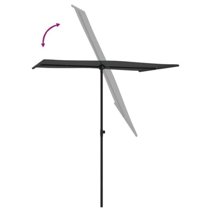 Vidaxl Sonnenschirm mit Aluminiummast 180x110 cm Anthrazit - 32% Rabatt