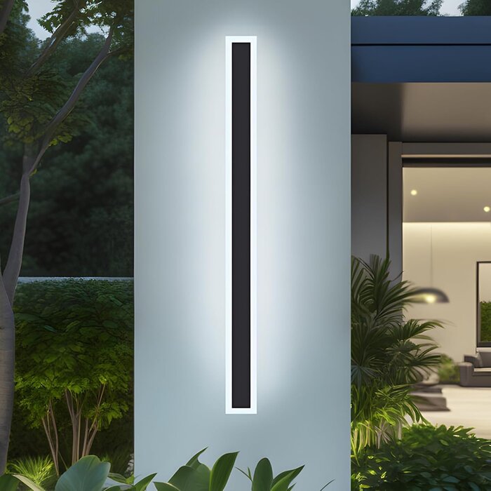 LED Außenwandleuchte 120 cm Schwarz 27W Kaltweiß IP65 - 29% Rabatt