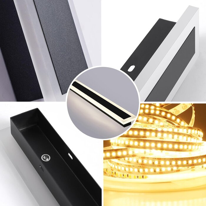 LED Außenwandleuchte 120 cm Schwarz 27W Kaltweiß IP65 - 29% Rabatt