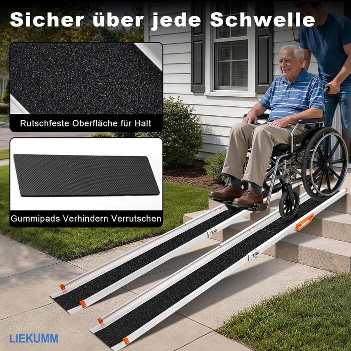 Teleskop-Auffahrrampe 244 cm, 300 kg Tragkraft - 30% Rabatt