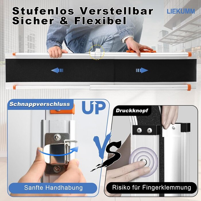 Teleskop-Auffahrrampe 244 cm, 300 kg Tragkraft - 30% Rabatt