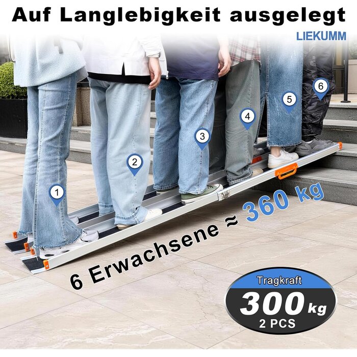 Teleskop-Auffahrrampe 244 cm, 300 kg Tragkraft - 30% Rabatt