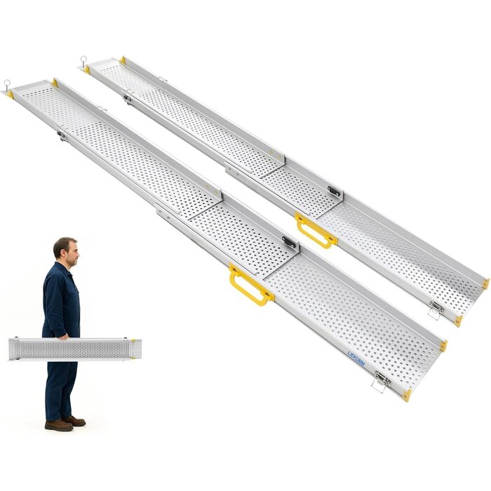 Teleskop-Auffahrrampe 244 cm, 300 kg Tragkraft - 30% Rabatt