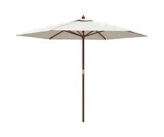 Vidaxl Sonnenschirm mit Holzmast 299x240 cm Sandfarben - 35% Rabatt