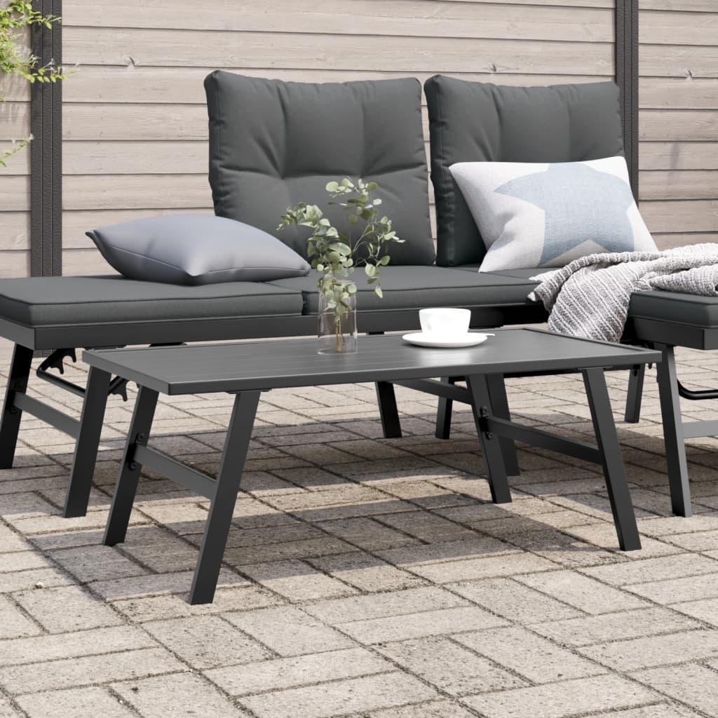 Vidaxl Gartentisch 90x45x35 cm aus Stahl, Schwarz - 34% Rabatt