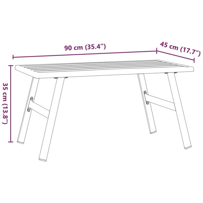 Vidaxl Gartentisch 90x45x35 cm aus Stahl, Schwarz - 34% Rabatt