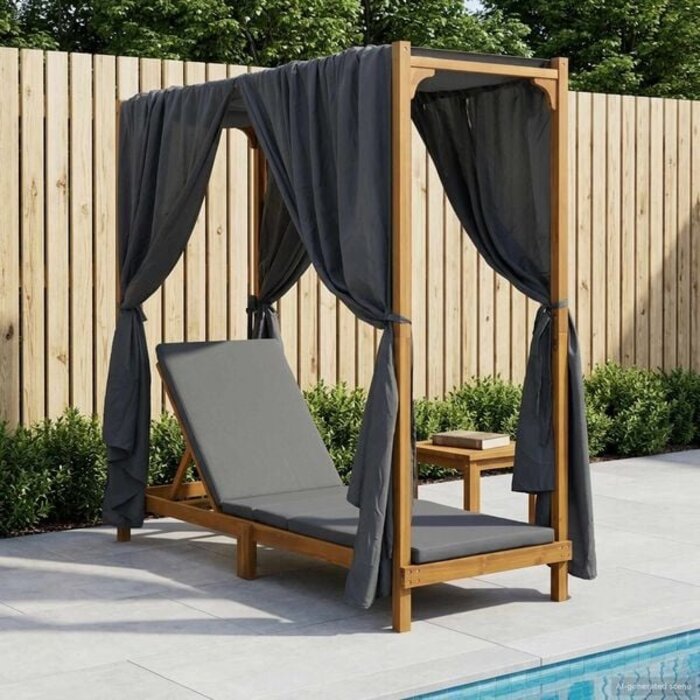 Vidaxl Einzel-Sonnenliege Akazie White 68x200x175cm - 35% Rabatt