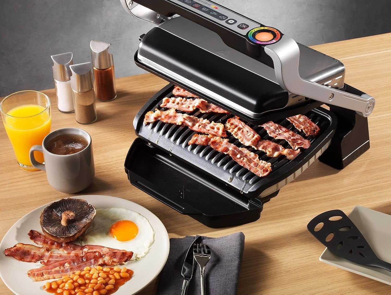 Kontaktgrill 2000W Edelstahl - 6 Programme - 34% Rabatt - Ausgepackt