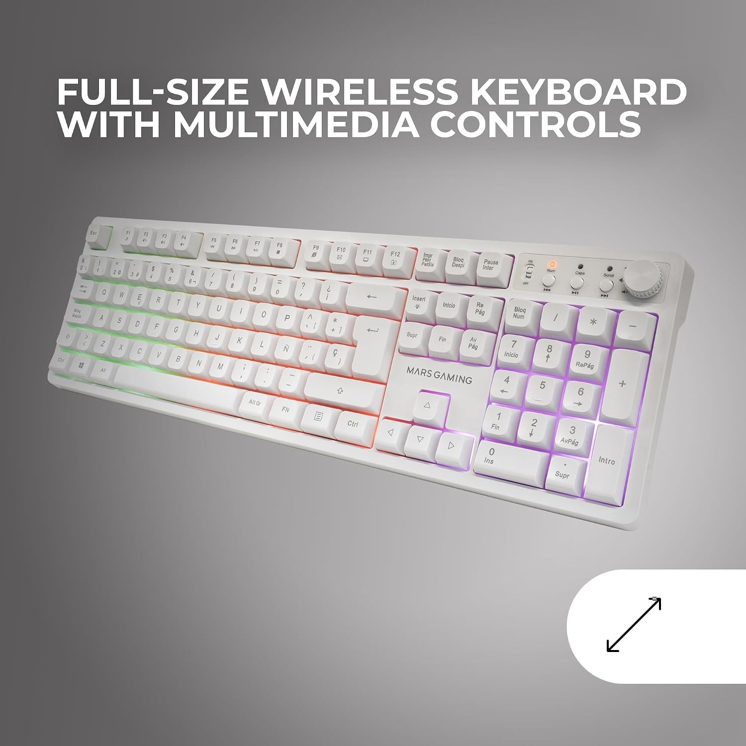 Gaming-Set mit Tastatur & Maus, Weiß, Spanisches Layout - 32% Rabatt