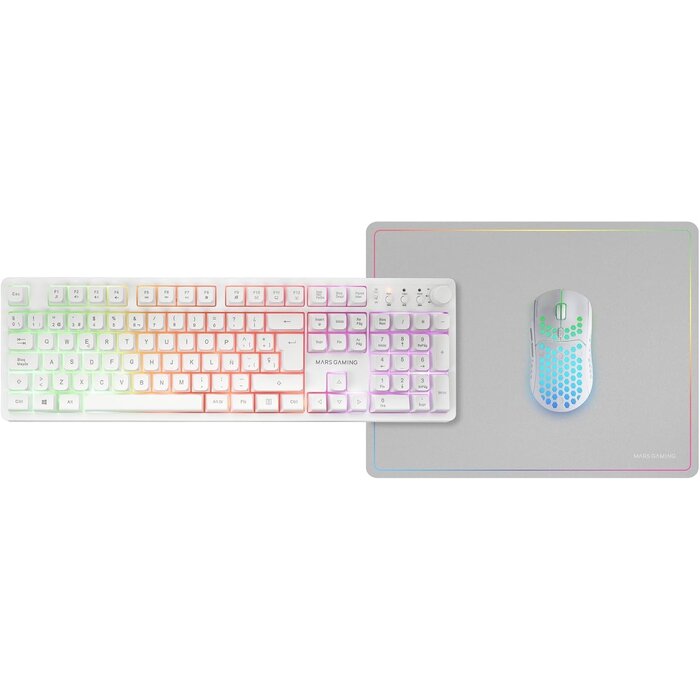 Gaming-Set mit Tastatur & Maus, Weiß, Spanisches Layout - 32% Rabatt