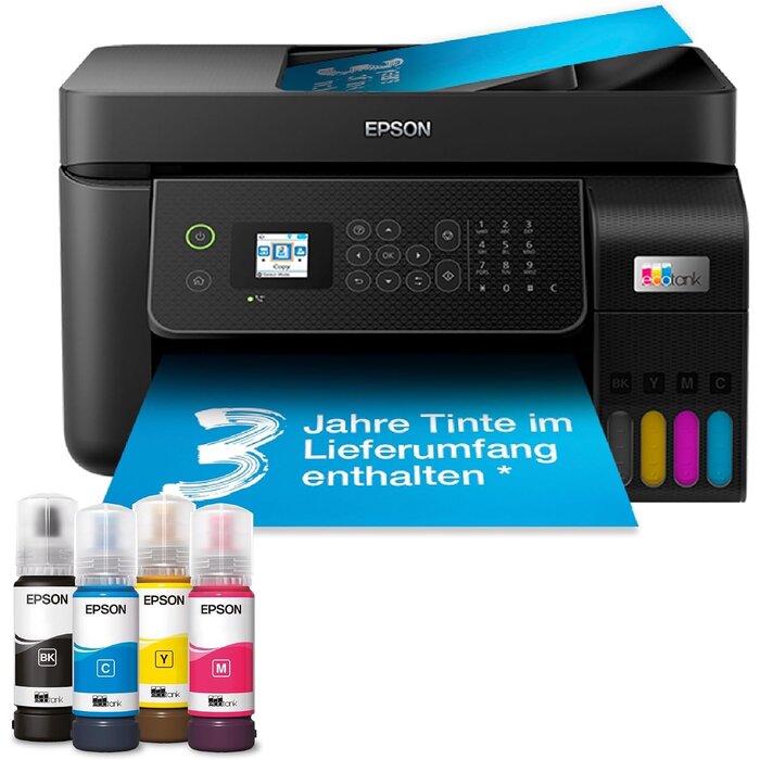 Epson Multifunktions-Tintenstrahldrucker A4, Wi-Fi, Schwarz - 35% Rabatt