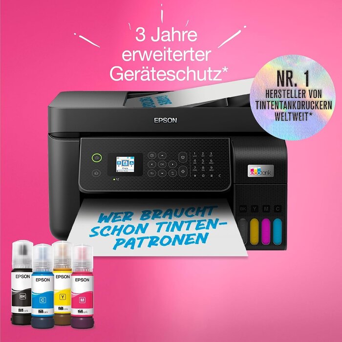 Epson Multifunktions-Tintenstrahldrucker A4, Wi-Fi, Schwarz - 35% Rabatt