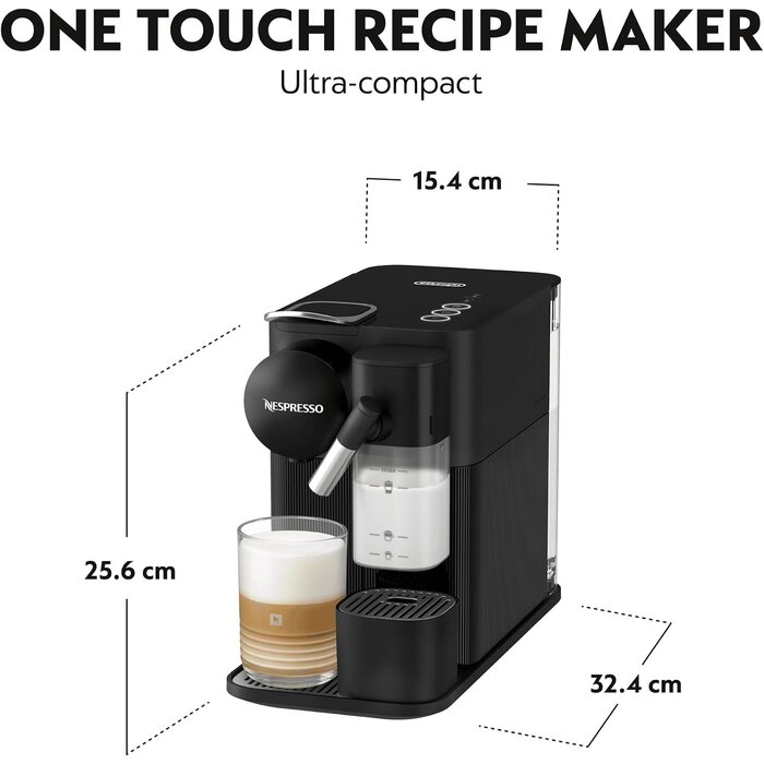 Kompakte Kapselkaffeemaschine mit Milchsystem - Schwarz - 35% Rabatt