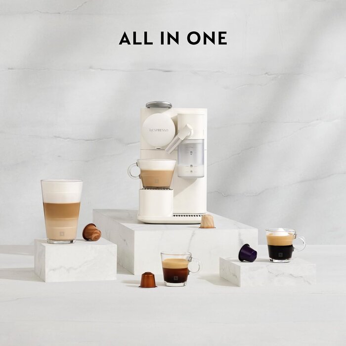 Kompakte Kapselkaffeemaschine mit Milchsystem - Schwarz - 35% Rabatt