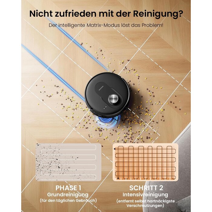 Saugroboter mit Wischfunktion, 8000 Pa, LiDAR, Absaugstation, Zwart, M, 35% Rabatt