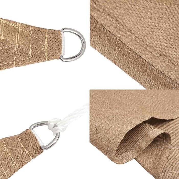 Vidaxl Sonnensegel 3x4 m HDPE Taupe - Rechteckig - 32% Rabatt