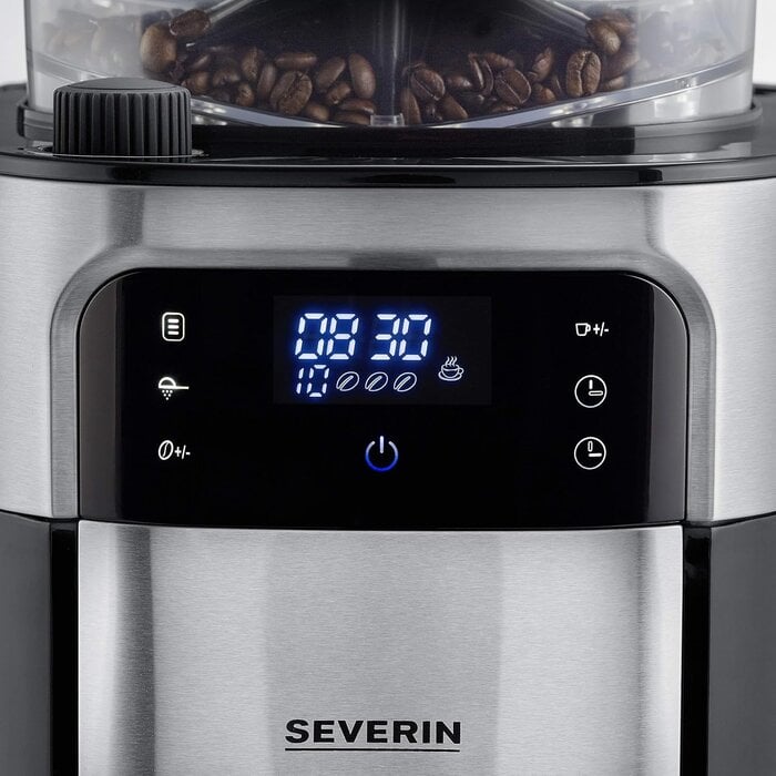 Filterkaffeemaschine mit Mahlwerk - Schwarz Edelstahl - 35% Rabatt