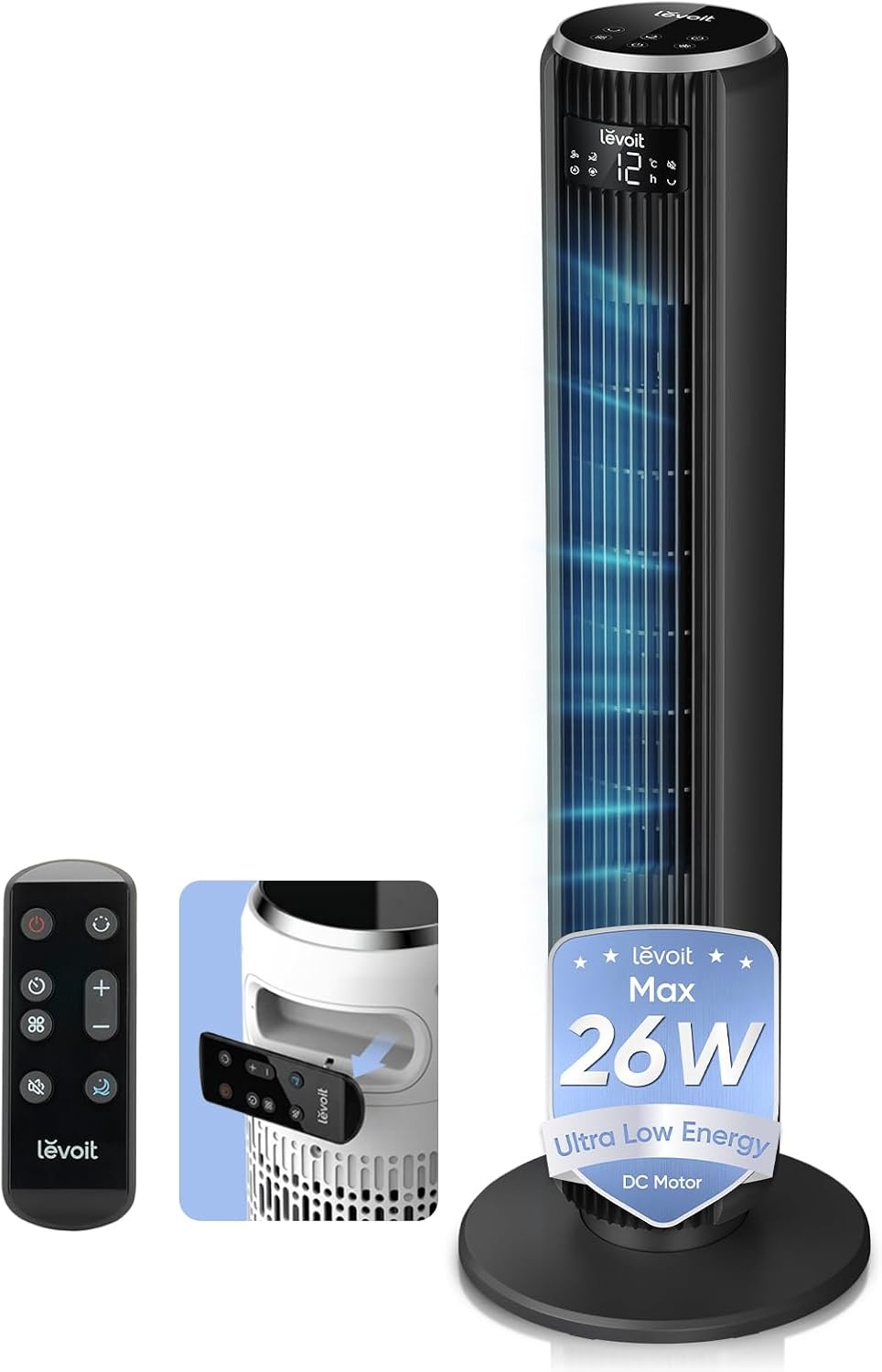 42 Zoll Turmventilator - 25 dB leise - 12 Stufen - Weiß - 34% Rabatt