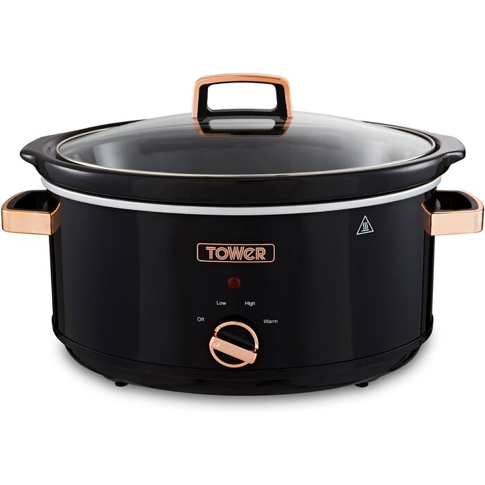 Slowcooker 6,5 Liter für 6 Portionen - Schwarz/Roségold - 33% Rabatt