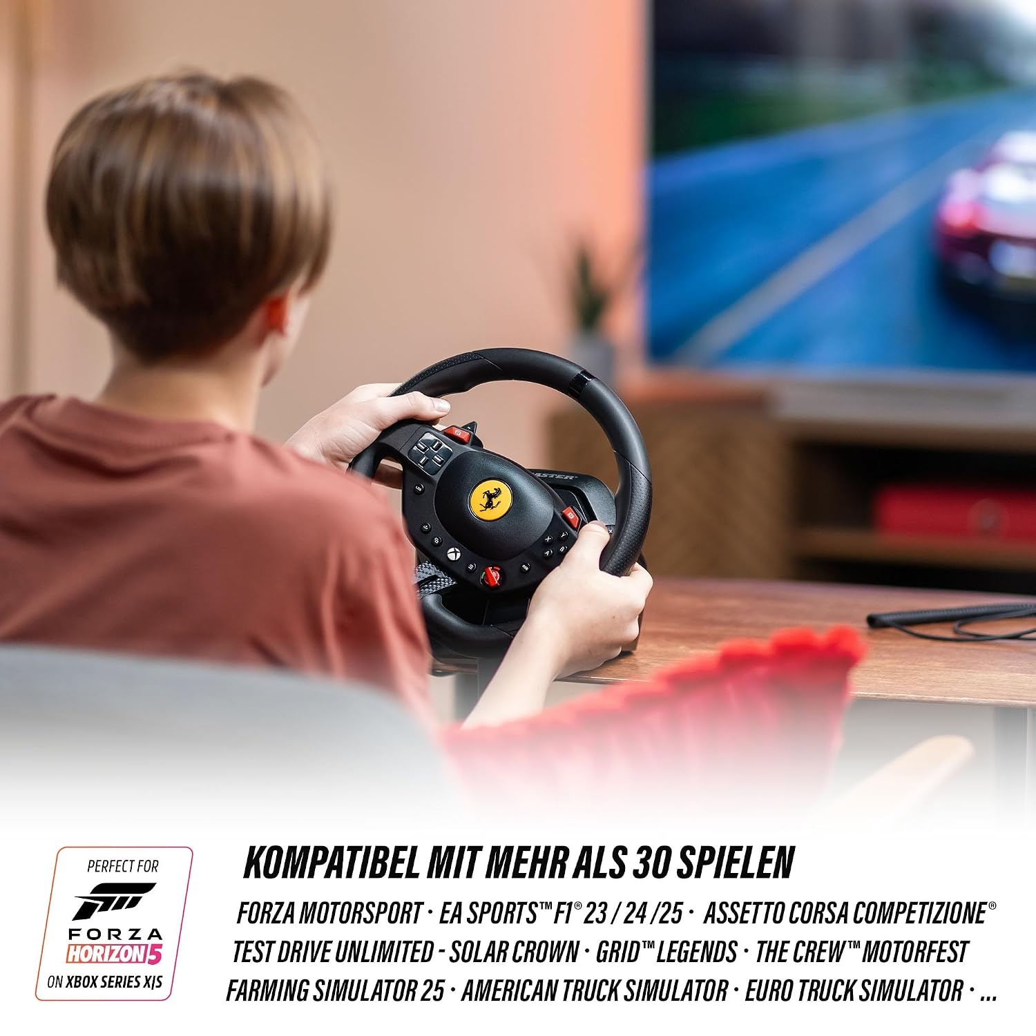 Rennlenkrad mit Pedalen für Xbox & PC - Ferrari-Design - 34% Rabatt
